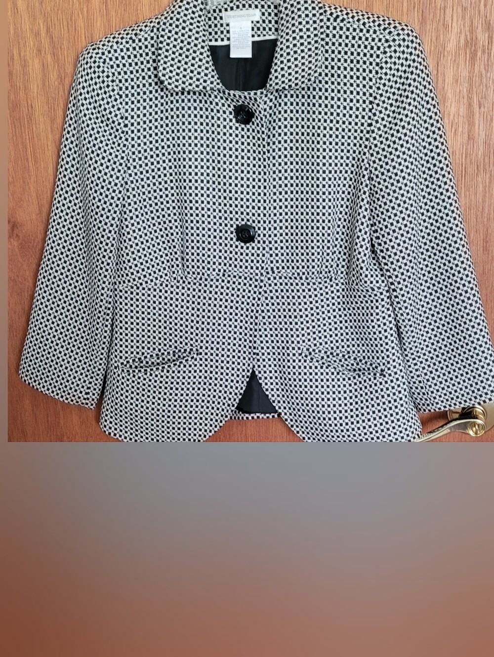 Worthington Black and White Patterned Women's Blazer